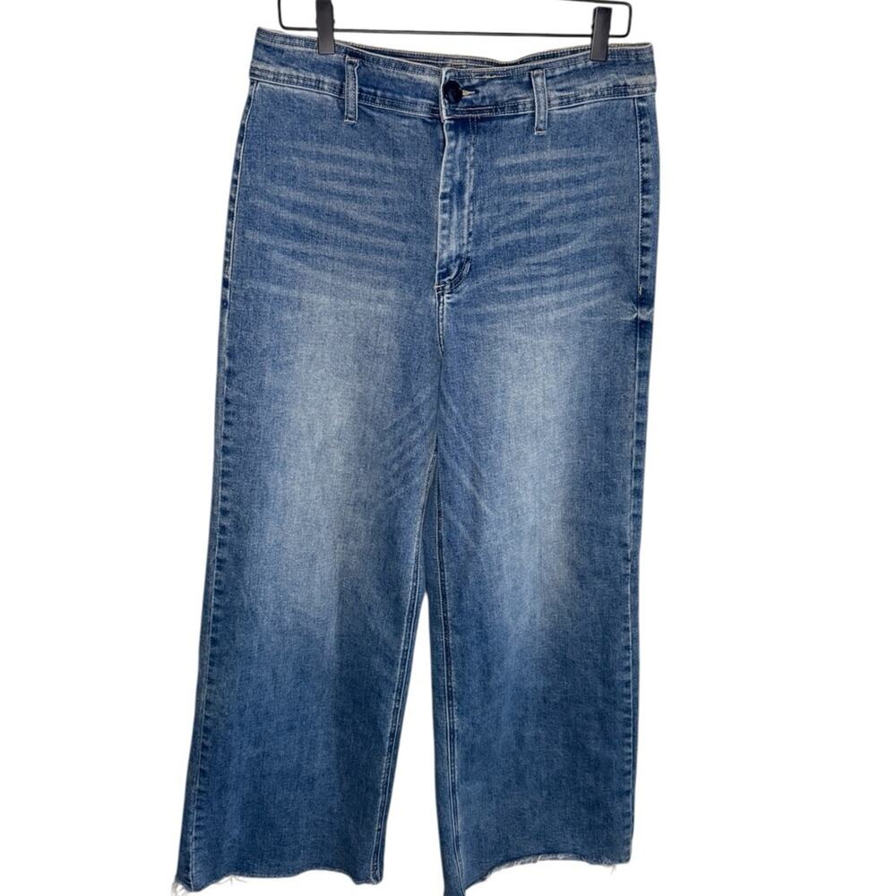 OAT NEW YORK Jeans Womens 12/31 High Rise Wide Leg Raw Hem Boho